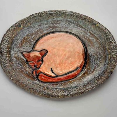 Carved Cat Plate