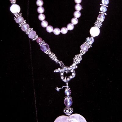 Rose quartz heart talisman necklace