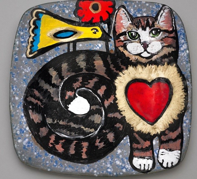 World of Peace Plate - Cat & Bird