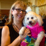 Gracie and I at BlogPaws with her all dressed up